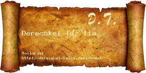 Derecskei Tália névjegykártya